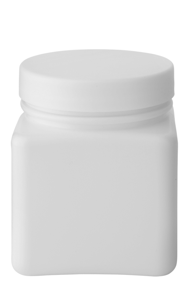 Square jar 750ml 89CT HDPE white #2